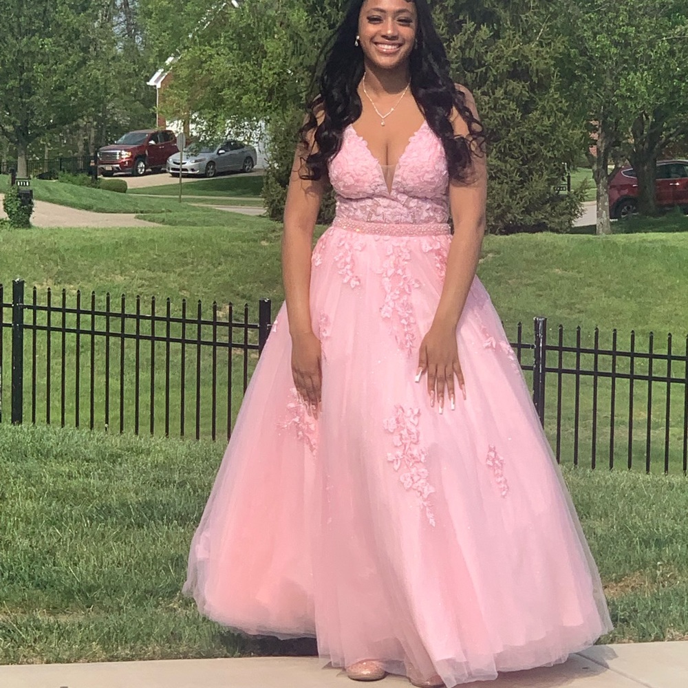 Pink prom princess dress